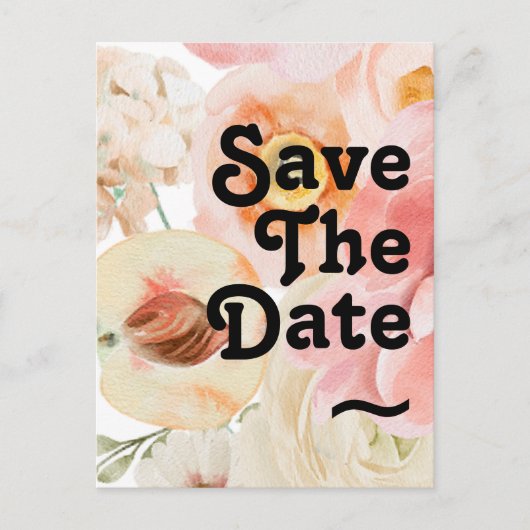 Vette kleurrijke Floral | Briefkaart Datum opslaan (Voorkant)