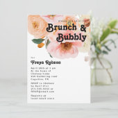 Vette kleurrijke Floral | Brunch en Bubble Kaart (Staand voorkant)