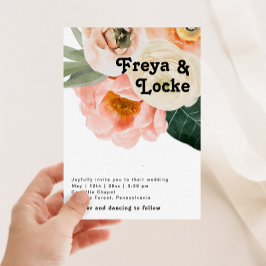 Vette kleurrijke Floral | Casual fotoMonogram Kaart