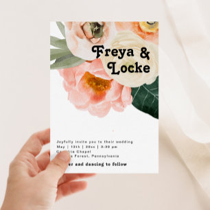 Vette kleurrijke Floral   Casual fotoMonogram Kaart