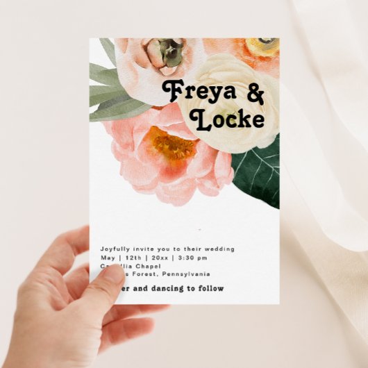 Vette kleurrijke Floral | Casual fotoMonogram Kaart