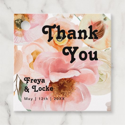 Vette kleurrijke Floral | Dank u wel Bedankjes Labels (Voorkant)
