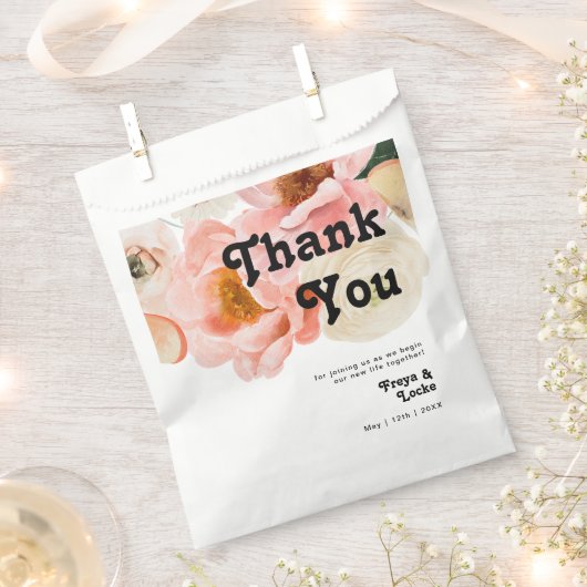 Vette kleurrijke Floral | Dank u wel Bedankzakje (Geknipt)