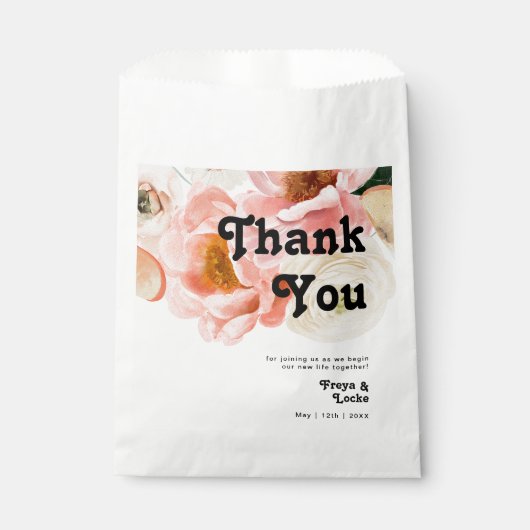 Vette kleurrijke Floral | Dank u wel Bedankzakje (Voorkant)