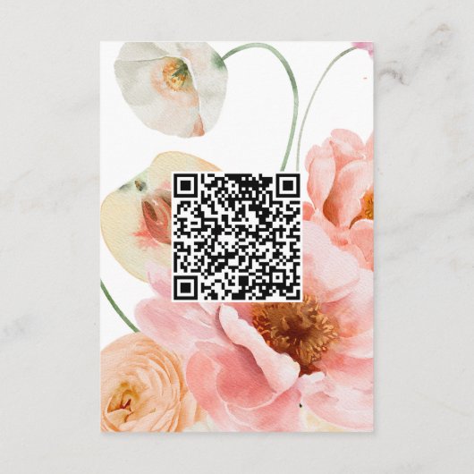 Vette kleurrijke Floral | Details QR-code Informatiekaartje (Achterkant)