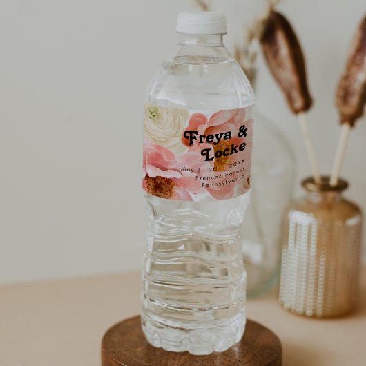 Vette kleurrijke Floral | Etiket waterflesje