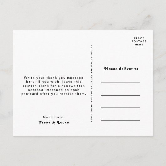 Vette kleurrijke Floral | Foto bedankt Briefkaart (Achterkant)