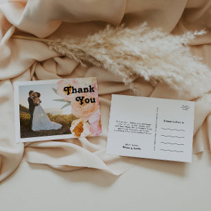 Vette kleurrijke Floral   Foto bedankt Briefkaart