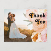 Vette kleurrijke Floral | Foto bruiloft Hartelijk Briefkaart (Voorkant)