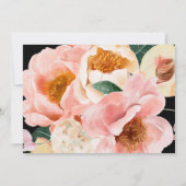 Vette kleurrijke Floral | Horizontaal zwart Save The Date (Achterkant)