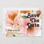 Vette kleurrijke Floral | Horizontale sparen de Da Save The Date (Voorkant)