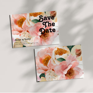 Vette kleurrijke Floral   Horizontale sparen de Da Save The Date