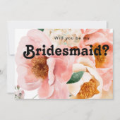 Vette kleurrijke Floral | Kaart Bridesmaid-voorste (Voorkant)