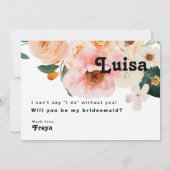 Vette kleurrijke Floral | Kaart Bridesmaid-voorste (Achterkant)