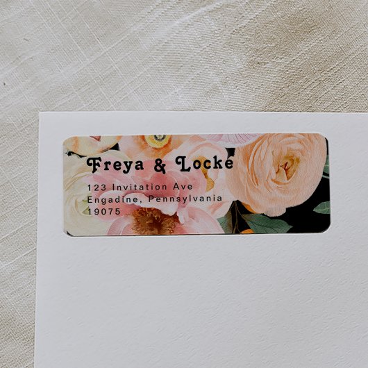 Vette kleurrijke Floral | Label zwart retouradres