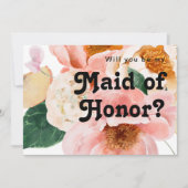 Vette kleurrijke Floral | Maid of Honor proposal K Kaart (Voorkant)