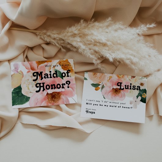 Vette kleurrijke Floral | Maid of Honor proposal K Kaart