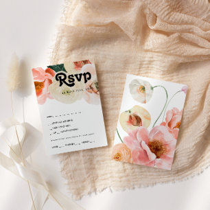 Vette kleurrijke Floral Menu Choice RSVP-kaart