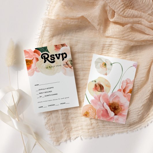 Vette kleurrijke Floral | Menu Choice RSVP-kaart