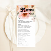 Vette kleurrijke Floral | Menu Weddenrennen