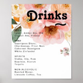 Vette kleurrijke Floral | Onderteken van het menu  Poster (Voorkant)