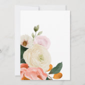 Vette kleurrijke Floral | Ontvangst van weddenscha Kaart (Achterkant)