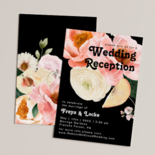 Vette kleurrijke Floral   Ontvangst van zwarte bru Kaart