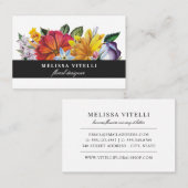 Vette kleurrijke Floral op wit Visitekaartje (Voorkant / Achterkant)