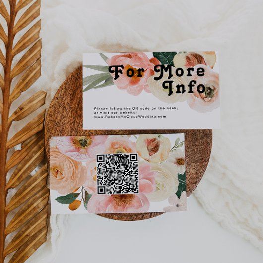 Vette kleurrijke Floral | QR-code voor bruiloft we Informatiekaartje