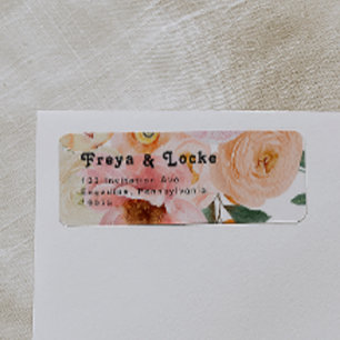 Vette kleurrijke Floral   Retouradreslabel Etiket