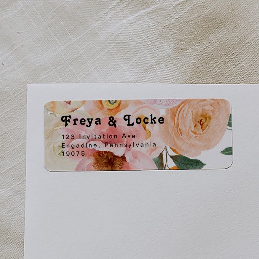 Vette kleurrijke Floral | Retouradreslabel Etiket