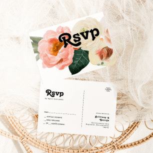 Vette kleurrijke Floral   RSVP-Briefkaart voor bru Briefkaart