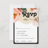 Vette kleurrijke Floral | RSVP-kaart met zwarte me RSVP Kaartje (Voorkant)