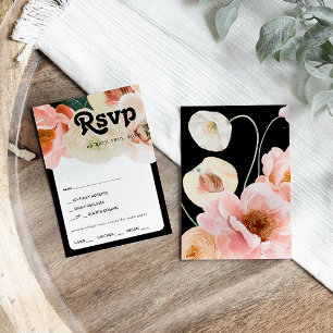 Vette kleurrijke Floral   RSVP-kaart met zwarte me RSVP Kaartje