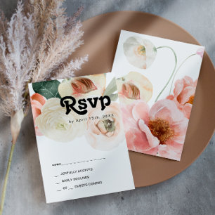 Vette kleurrijke Floral   RSVP-kaart RSVP Kaartje