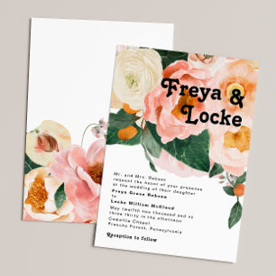 Vette kleurrijke Floral   Traditioneel huwelijk Kaart