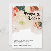 Vette kleurrijke Floral | Uitnodiging tot Casual w (Voorkant)