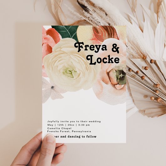 Vette kleurrijke Floral | Uitnodiging tot Casual w