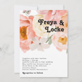 Vette kleurrijke Floral | Uitnodiging tot weddensc (Voorkant)