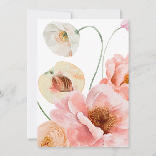 Vette kleurrijke Floral | Uitnodiging tot weddensc (Achterkant)