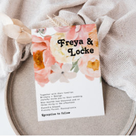 Vette kleurrijke Floral | Uitnodiging tot weddensc