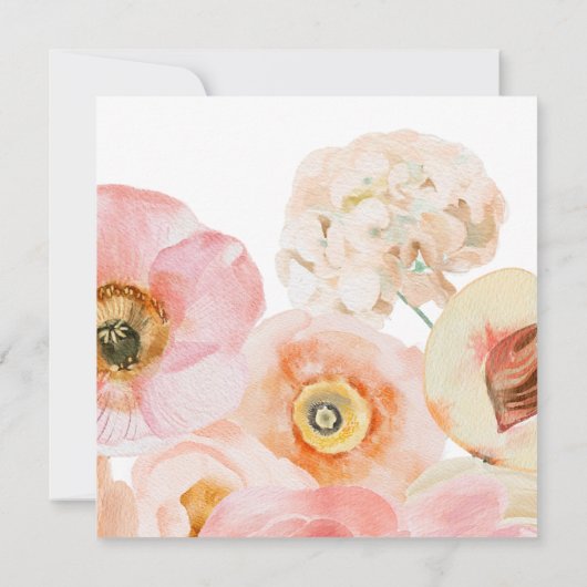 Vette kleurrijke Floral | Uitnodiging tot weddensc (Achterkant)