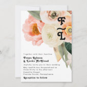 Vette kleurrijke Floral | Uitnodiging voor weddens (Voorkant)