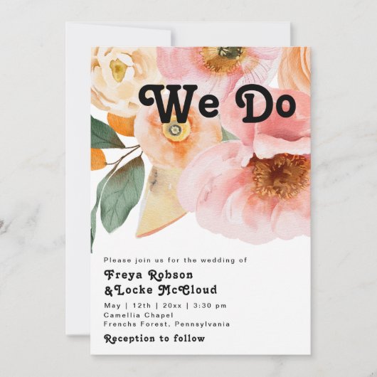 Vette kleurrijke Floral | We doen een uitnodiging  (Voorkant)