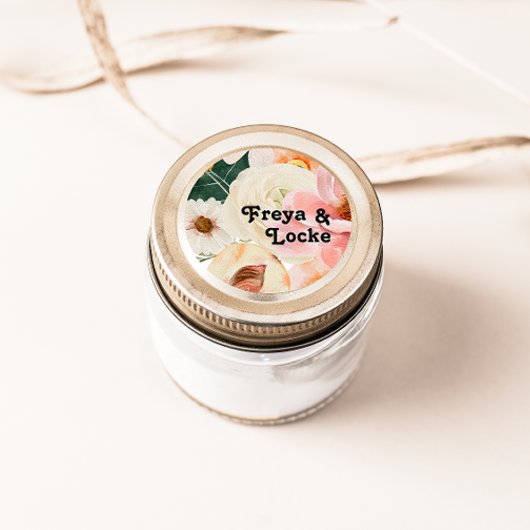 Vette kleurrijke Floral | Weddenschap-envelopzegel Ronde Sticker