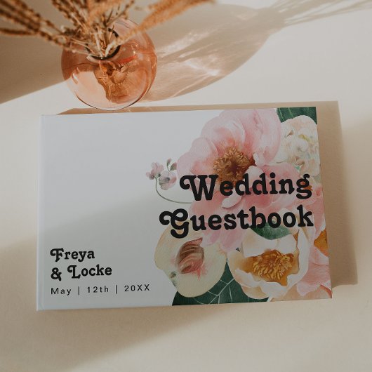 Vette kleurrijke Floral | Weddenschap Gastenboek