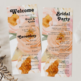 Vette kleurrijke Floral | Weddenschap-programma Programmakaart