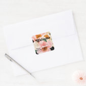 Vette kleurrijke Floral | Welkom bij Black Wedding Vierkante Sticker (Envelop)