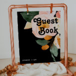 Vette kleurrijke Floral | Zwart handboek Poster<br><div class="desc">Deze vette kleurrijke florale | Het zwarte gastenboekje gaat geweldig mee met je moderne botanische bruiloft. De grote waterverf gooit roze, verbrande oranje, stoffige rozen bloemen, en glimpen van perziken of abrikozen in het groen geven dit ontwerp een levendige, elegante boho tuin. Het unieke ontwerp heeft een romantische bohemische kwaliteit,...</div>