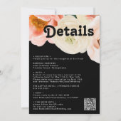 Vette kleurrijke Floral | Zwart in één bruiloft Kaart (Achterkant)